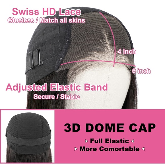 - 24” Straight HD LACE BRAZILIAN HUMAN HAIR PRE CUT LACE Glue less Wear and go - Picture 7 of 17